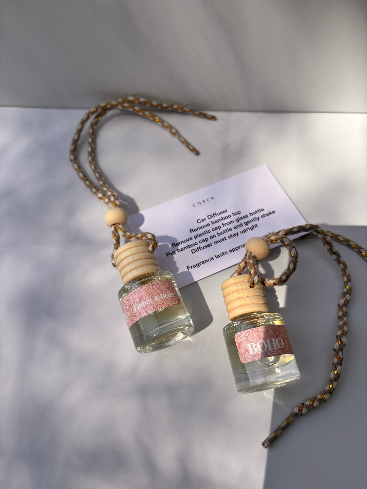 PEONY PRINT BOHO CAR DIFFUSER SET OF 2