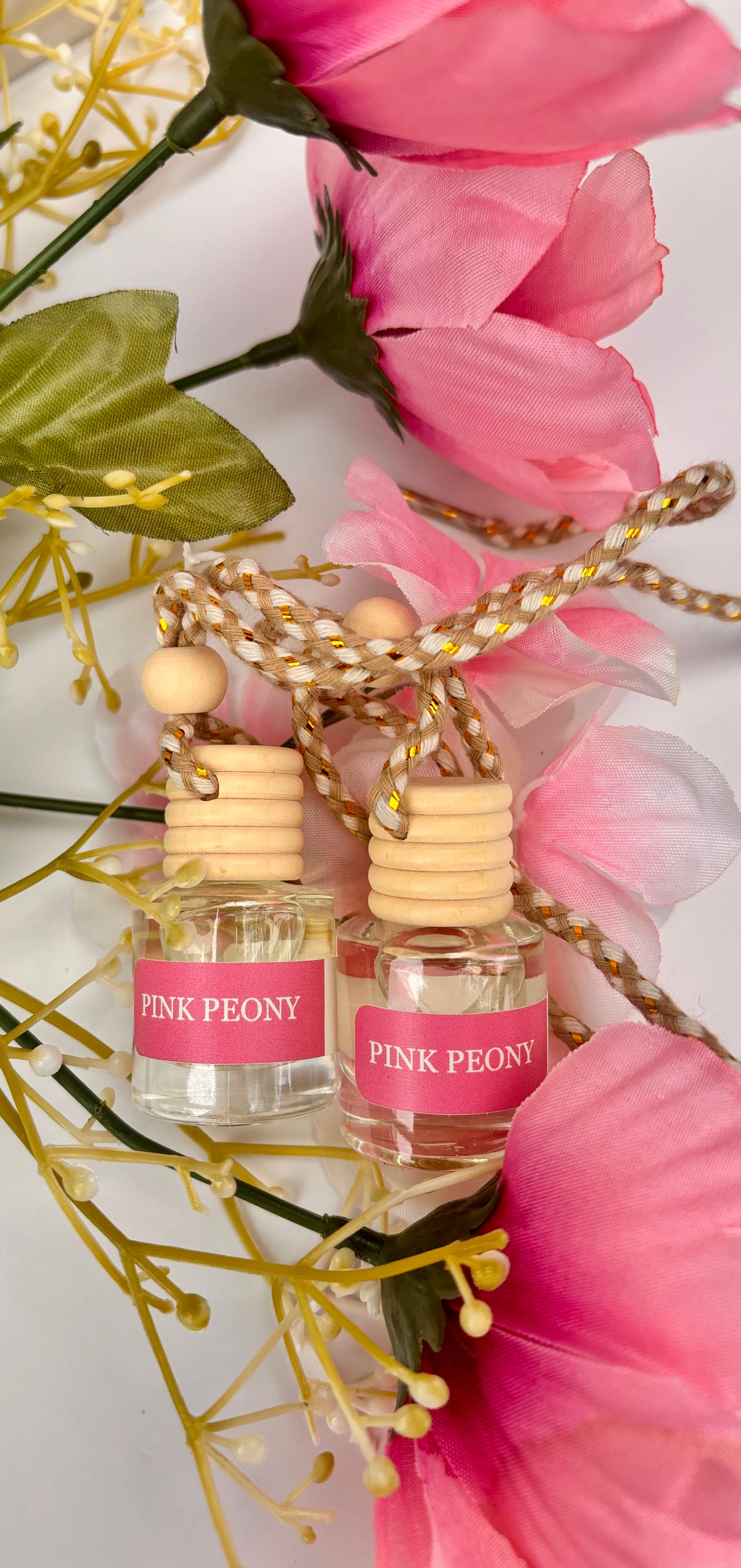 PINK PEONY CAR DIFFUSER (SET OF 2)